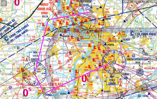 Feel The Sky vliegt je van Antwerpen naar Hoevenen via Temse en Sint-Niklaas.